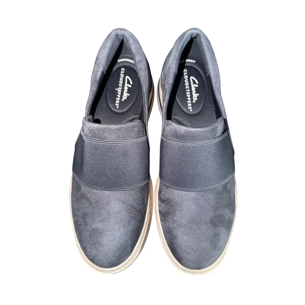 Clarks Cloud-steppers Audreigh Eve 7.5‎ M  Blue Slip On Platform Sneakers